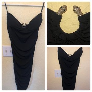 BOGO - snake accent Arden B. black strapless dress